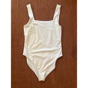 Old Navy‎ White Sleeveless Square Neck Body Suit Size Medium